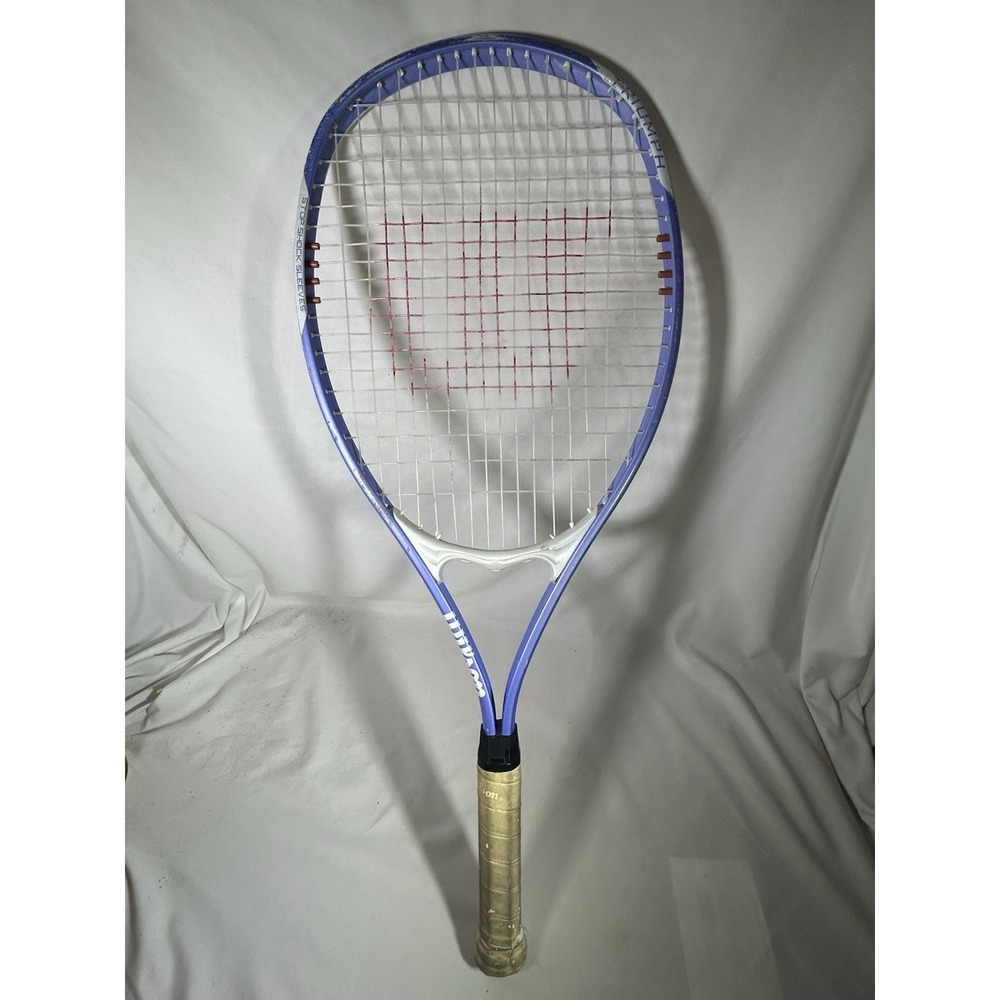 Wilson V-Matrix Triumph Tennis Racquet L1 4 1/8 Purple White Used Game